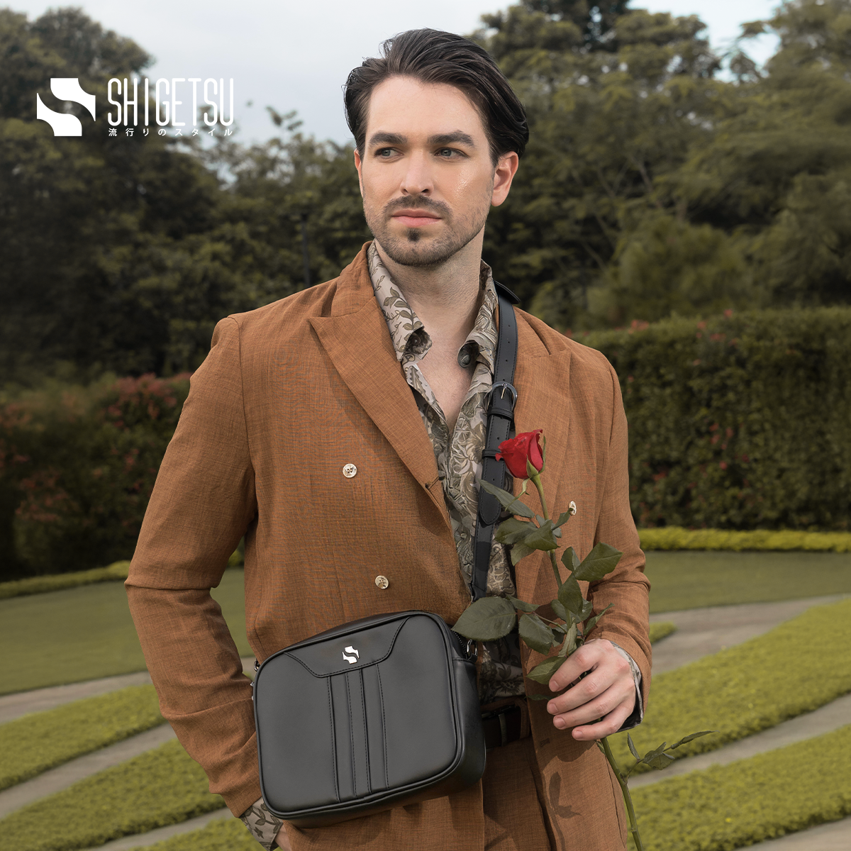 Shigetsu YUME Leather Sling Bag For Men