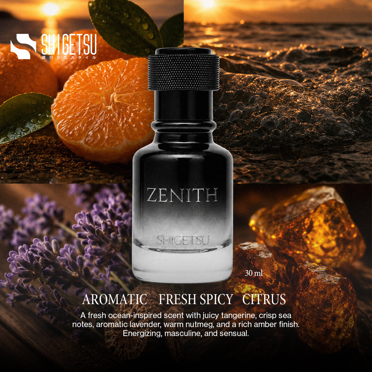 Shigetsu ZENITH 30ml Oil Based Perfume for Men