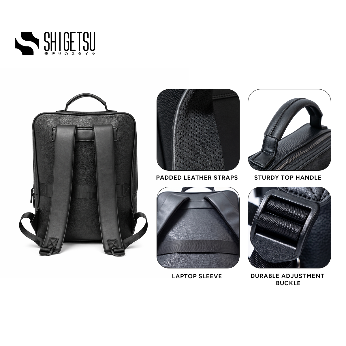 Shigetsu SHINKA Leather Backpack for Men