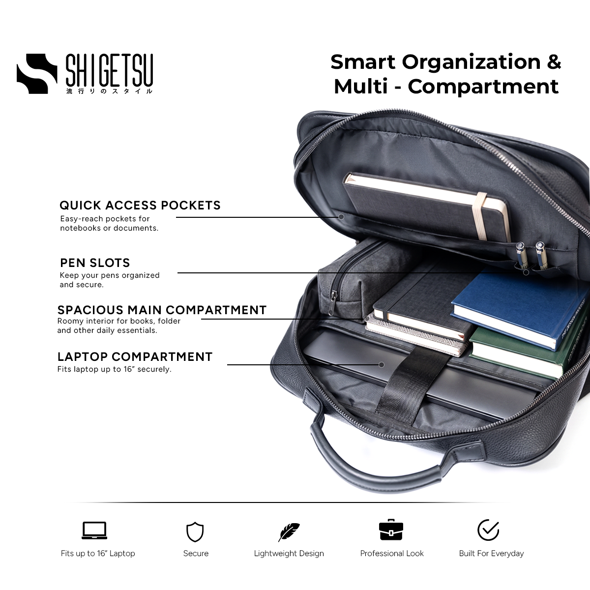 Shigetsu SHINKA Leather Backpack for Men