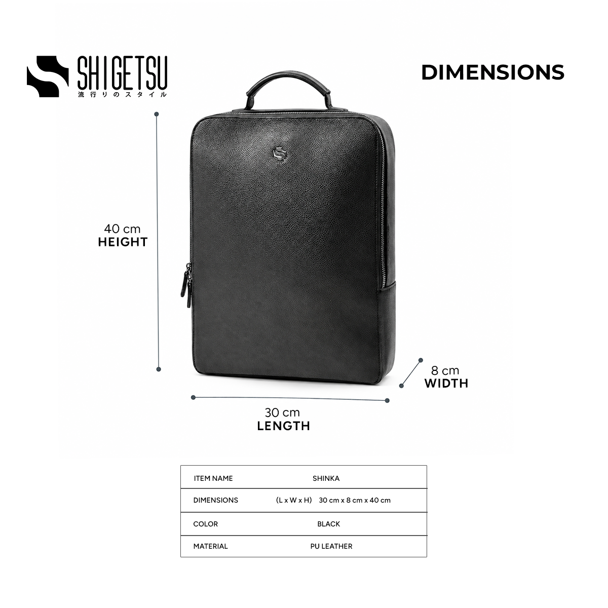 Shigetsu SHINKA Leather Backpack for Men