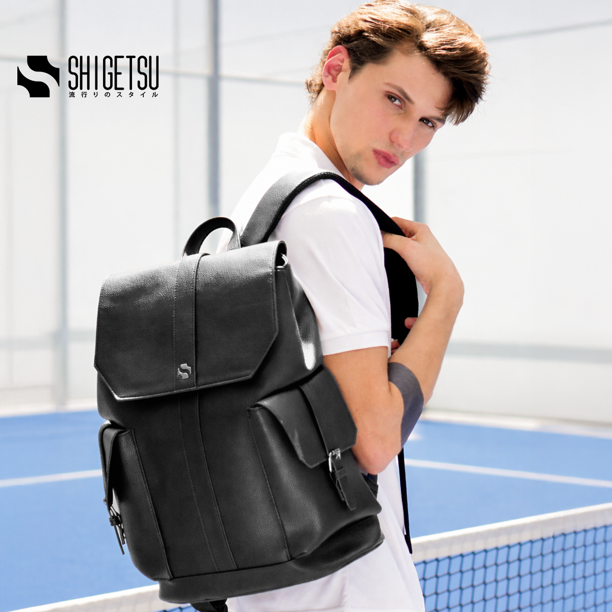 Shigetsu TOKA Leather Backpack Leather Backpack for School Bag Office Bag Casual  Mens Bagpack