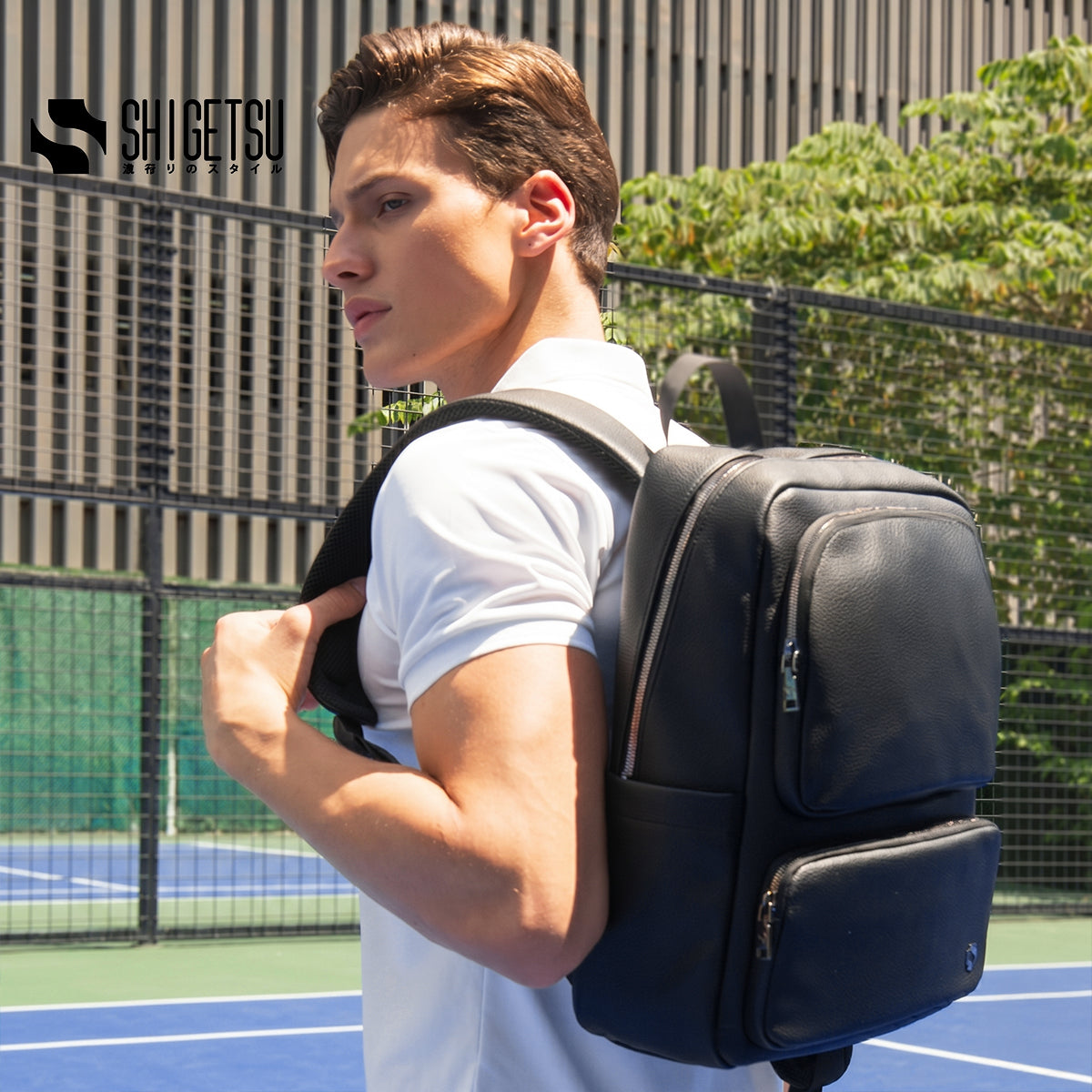 Shigetsu YATSUGA Leather Backpack Leather Backpack for School Bag Office Bag Casual  Mens Bagpack