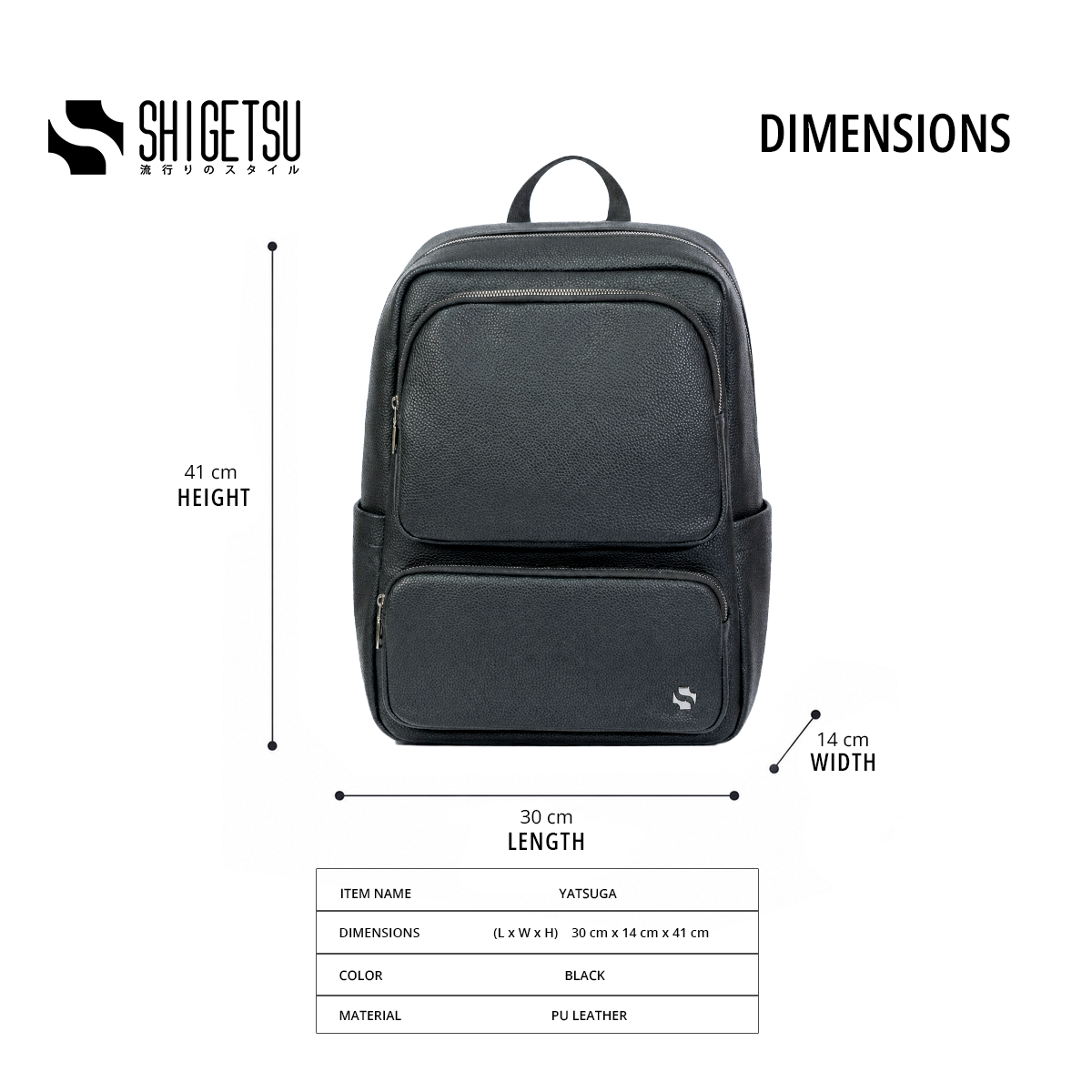 Shigetsu YATSUGA Leather Backpack Leather Backpack for School Bag Office Bag Casual  Mens Bagpack