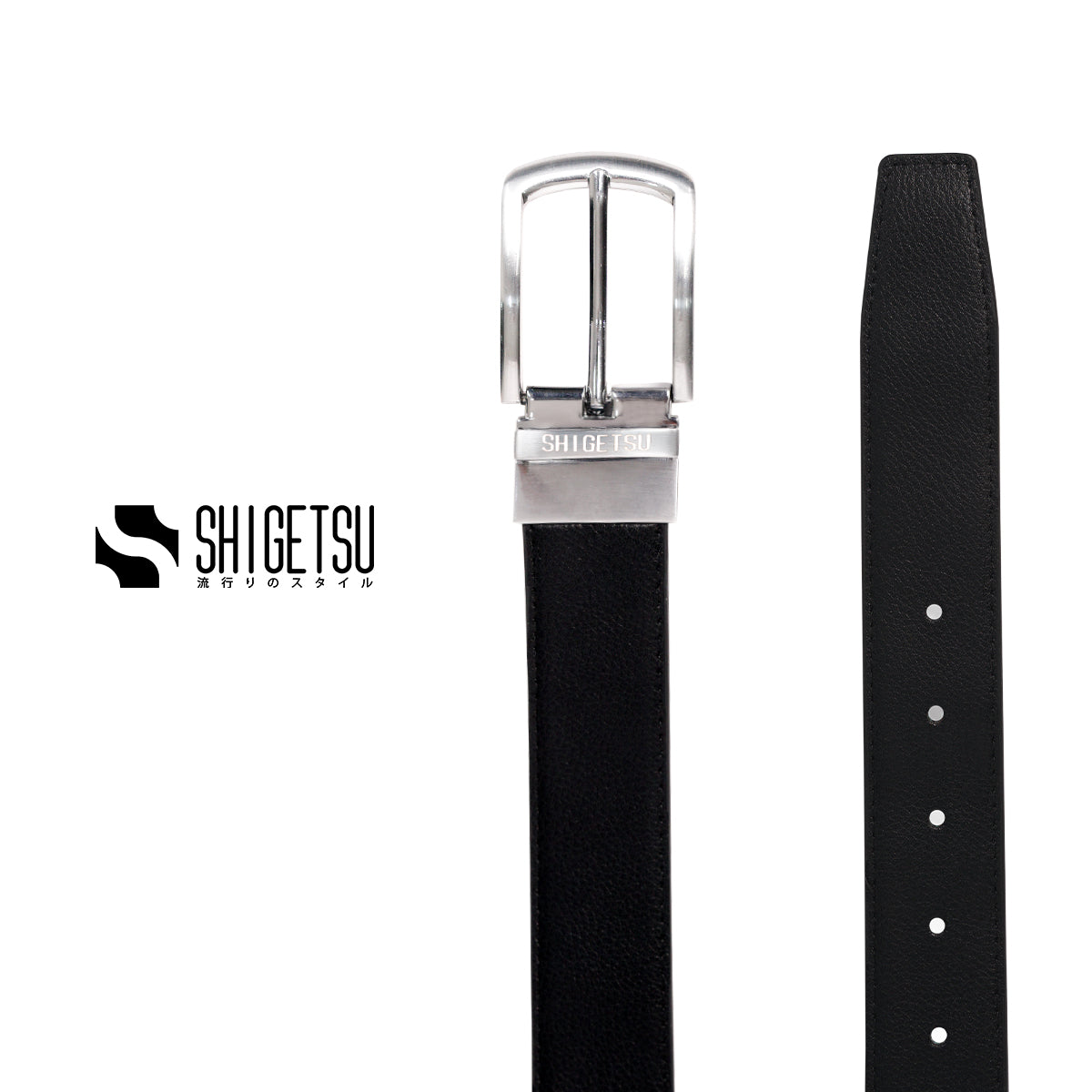 Shigetsu ASAKUCHI Reversible Leather Belt for Men original Buckle Belt